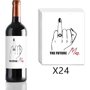 24 Pcs Funny Engagement Wine Label Engagement Wine Bottle Stickers The Future Mrs Wine Bottle Labels Engagement Gift for Couples Newly Her Him Engagement Party Decorations