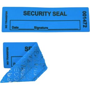 USPACKSMART 1"x3.35" Red Total Transfer Tamper-Evident Security Void Stickers/Labels/Seals with Sequential Numbers, Writable, Fan Folded for Convenience | 100-Pack