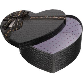 STOBOK Box Heart Shaped Black Box Packing Case Jewelry Container Paper Bridesmaid