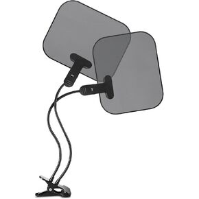2pcs Laptop Sun Shade with Adjustable Clip Stand, Portable Working Outside Laptop Sun Shield for Laptop Computers Beach Chairs Strollers Desk Outside, Black