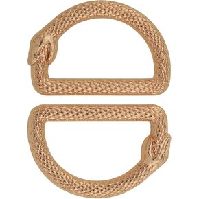 2PCS Snake Pattern Closed D Ring Buckle 5x32x18mm Pet Bag Keychain Connector Irregular Buckle