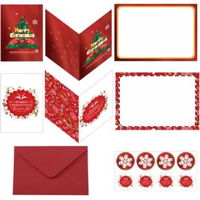 Christmas thank you card Christmas Cards 4x6 inch Merry Christmas Cards 8 pcs Christmas card with envelope and sticker,Christmas Wish Cards Christmas greeting cards for friends and family