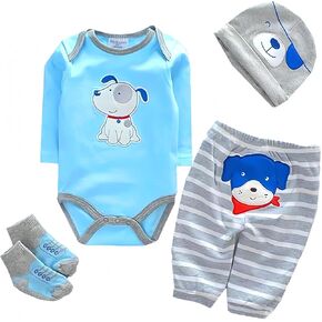 Reborn Baby Dolls Boy Clothes for 17-22 Inch 4 pcs Sets Fit 17-22" Newborn Baby Dolls Clothes