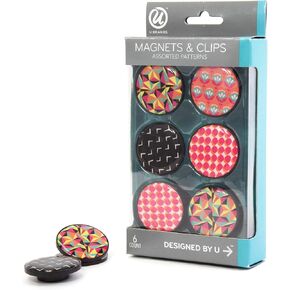 U Brands Magnets and Magnetic Clips, 1-1/4-Inch Diameter, Pop Spring Fashion Colors, 6-Count in Kuwait