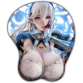 3D Anime Gaming Mousepad, Ergonomic Mouse Pad with Wrist Support Rest, Mousepad Gel Wrist Rest Memory Foam with Coaster Non-Slip & Pain Relief for Computer, Wireless, Home&Office KG Alpha Deadpool