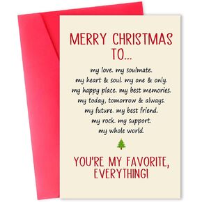 Romantic Christmas Card Gift for Husban Wife, Sweet Holiday Card for Love,Soulmate,Best Friend, Perfect Christmas Card for Boyfriend Girlfriend, Cute Xmas Card for Women Men, Christmas Gift for Him Her