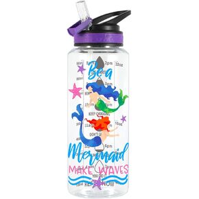 Home Tune 32oz Water Drinking Bottle - Tritan BPA Free, Wide Mouth, Straw Flip Lid, Easy Open, Lightweight, Leak-Proof Water Bottle with Foil Print Design For Girls & Boys - Tiger