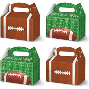 KALEFO Football Party Treat Boxes Touch Down Favor Box Football Party Decorations Sports Theme Rugby Snack Boxes Football Themed Party Supplies（12 Pcs