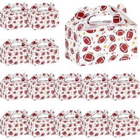 VGOODALL 16PCS Party Favor Boxes, Gable Boxes Football Treat Boxes for Football Themed Party Decorations 6.1×3.5×3.3 inch