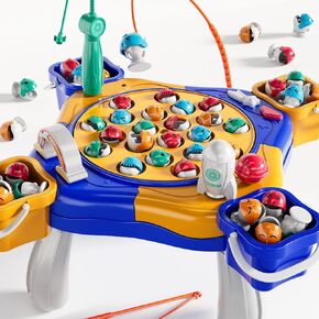 Magnetic Fishing Game Toys Kids 3-5, Including 48 Fishes and 8 Fishing Poles Rotating Board Game with Music, Party Game Toys for Kids Age 3 4 5 6 7 8 and Up