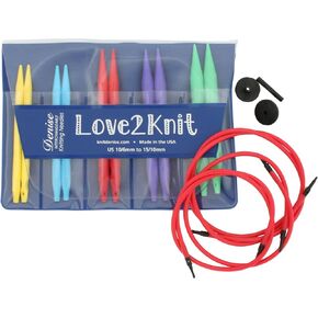 Love2Knit Interchangeable Knitting Needle Set, US10-15