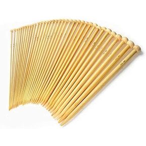 Yinsun 10 inch Knitting Needles, 36pcs Bamboo Knitting Needles Set, Knitting Supplies for Beginners (18 Sizes from 2.0mm to 10.0mm)