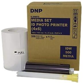 مجموعة وسائط لفة الورق DNP 4x6 لطابعة صور IDW500 ID، 350 مطبوعة