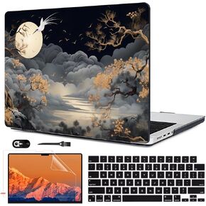 for 2024 MacBook Pro 16 inch Case M4 A3403 A3186 A2991 A2780 A2485 M4 M3 M2 M1 Pro/Max Chip 2024-2021 Release, Glitter Printed Pattern Plastic Hard Shell Case Cover, Astronauts & Spacecraft