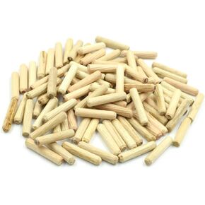 Yoohey 100pcs 6 x 30mm Wooden Dowel Pins Wood Kiln Dried Fluted and Beveled