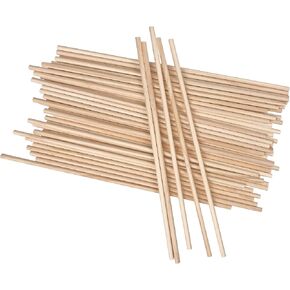 Long Wood Dowel Rods Unfinished Natural Wood Craft Dowel Sticks 50 Pack 1/4 Inch×12 Inch