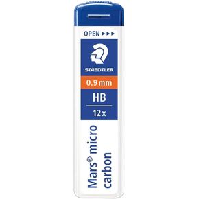 Staedtler Mars Micro Carbon 250 09 0.9mm HB Mechanical Pencil Lead (Pack of 12)