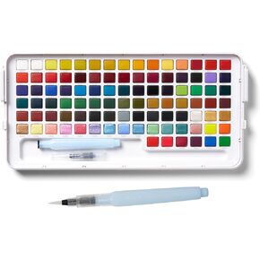 SAKURA Koi Studio Kit - Watercolor Sets for Studio Art or Art On the Go - 96 Colors - 1 Water Brush - 1 Palette
