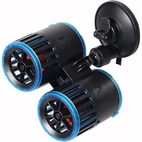 5200 GPH Aquarium Wave Maker, Ultra-Quiet Double Head Powerhead Water Pump, 360° Adjustable Aquarium Wavemaker Circulation Pump with Suction Cup for 60-120 Gallon Freshwater Saltwater Tank
