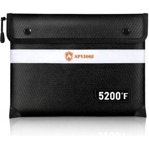 5200°F Upgraded Fireproof Money Bag with Lock, Fireproof Bag with Zipper/Reflective Strip, 9 Layers of Heat Insulated Materials, Fireproof Money Bag for Cash / A5 Documents, Water Resistant fire Bag