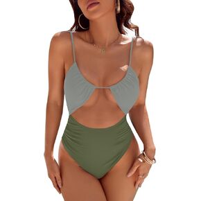 Blooming Jelly Womens One Piece Cutout Swimsuits Tummy Control Swimwear High Cut Cheeky Monokini Bathing Suit