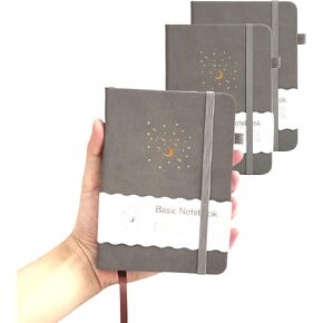 CAGIE 3 Pack Lined Journals for Writing Small Notebooks for Note Taking Hardcover Journal with Pen Holder Notebook Journal for Writing, 192 Pages 3.5 x 5.5 Inches, Blue Ruled