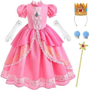 Pink Costume for Girls Kids Dress Up Halloween Carnival Cosplay Party Outfit
