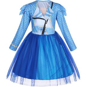 WonderBabe Kids Red Descendants Costume Girls Queen of Hearts Dress Chloe Christmas Gift Birthday Party Cosplay Outfit