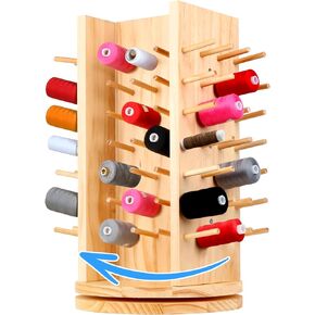 Alyoen 98 Spools Thread Holder, 360° Rotating Embroidery Sewing Thread Organizer Storage, Wooden Thread Spool Organizer Rack for Sewing, Quilting, Embroidery, Hair-Braiding, Jewelry