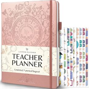 Legend Teacher Planner – Undated Lesson Plan Book for Teachers with Weekly & Monthly Calendars - Classroom Organization & School Year Planner – 8.5"x11.5" Hardcover (Viridian Green)