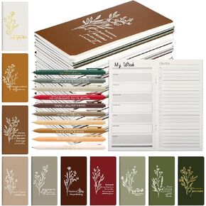 60 Pcs Christmas Employee Appreciation Gift Bulk Inspirational Weekly Planner Undated, Thank You Pens, To Do List Weekly Goals Notepads Motivational Ballpoint Pen for Coworkers Staff Team