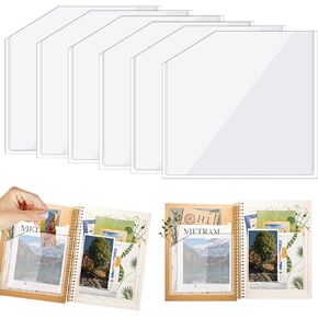 6Pcs Adhesive Clear Corner Pockets, 6 x 6 Inch Self Adhesive Planner Pockets Sticky Display Pockets Sheet Protectors Notebooks Planner Accessories for Office School Notebooks Box Posting Signs