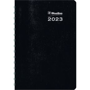 Blueline® 2025 DuraGlobe™ Daily Appointment Book, 12 Months, January to December, Twin-Wire Binding, 8" x 5", Black (C210.21T-25)