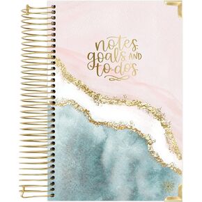 bloom daily planners New Undated Bound To Do List Notebook - Hardcover Spiral Page A Day Daily Planner with Task & Appointment Tracking - 8.25" x 6.5" - Daydream Believer
