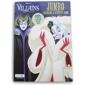 Villains Maleficent, Cruella Devil, Evil Queen, Hades, and More Coloring and Activity Book with Stand-Up Character on Back - 80 Pages