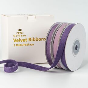 Velvet Ribbon, Hot Pink 3/8 Inch x 15Yd Double Faced Velvet Ribbon for Gift Wrapping, Christmas Tree Ornaments, Hair Bow, Craft, Vase Bouquet Wreaths Decor, Christmas Holiday Party, 3 Rolls