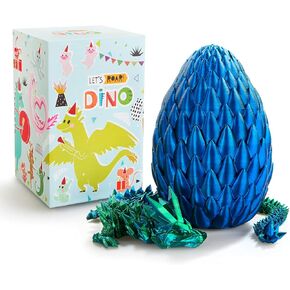 15 inches Dragon with Egg, Blue Dragon Toy,Articulated Crystal Dragon,Fidget Toy Cool