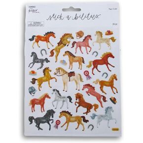 Craft Supply Horse Stickers - Glitter Adhesive Decals for Crafts & Scrapbooks - 29 Pieces, (1804582)