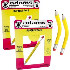 Adams Pranks and Magic - Rubber Pencil - 2 Pack Classic Novelty Prank Toy