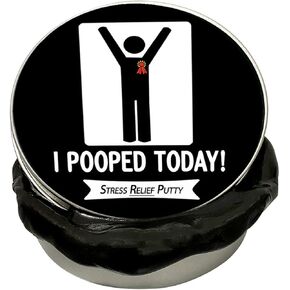 I Pooped Today Stress Relief Putty - Poop Gag Gift for Adults, Stocking Stuffers, Over-The-Hill, Black