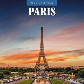 Red Robin 2025 Paris Monthly Wall Calendar | 12" x 24" Open | Premium Thick & Sturdy Paper | Hangable 12 Month Calendar | Plastic Free | 4 Month Transition Page for 2024