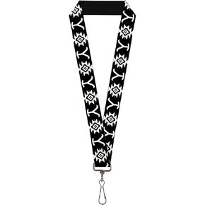 Yellowstone Show Lanyard, Yellowstone Dutton Ranch and Native American Icons Black, Elastic