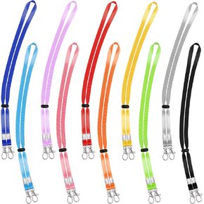 10 Pack Face Mask Lanyards for Kids Adults, Adjustable Mask Lanyard Face Mask Holder Strap with Easy to Use Clips, Multicolor Necklace Holder Strap Great for Outdoors School Office