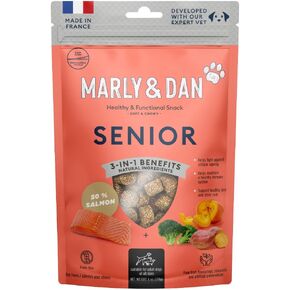 Marly & Dan Tasty and Healthy Salmon Dog Treats with Sweet Potato & Pumpkin, Senior Dog Recipe, Irresistible Flavor Dogs Adore, 6-oz Bag