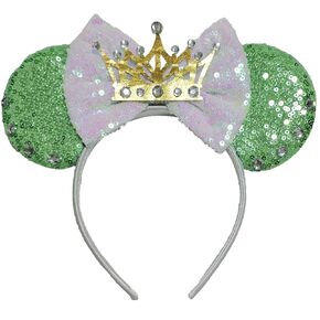 ZHENNAN Tiana Headbands for Women and Girls, Pearl Tiana Hairbands Princess Costume Hair Accessory Birthday Party Favors for Kids