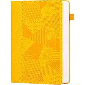 Yoment Lined Journals for Writing 260 Pages Hardcover Leather Notebook A5 College Ruled Journal for Women, 100 GSM Paper, Journaling Notebooks for Work Note Taking, Yellow
