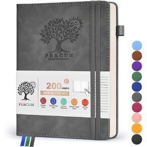 Lined Journal Notebook for Women and Men,Hardcover Leather Journaling Notebook for Writing, Travel, Business, Work and School,200 Pages A5 Notebook for Note Taking, Diary 5.9" × 8.5" - Brown