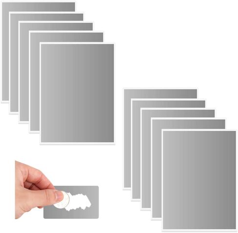 10Pcs Extra Large A4 Size Scratch Off Sticker Cut as You Like, 21x29.7cm(8.3’’x11.7’’) Self Adhesive Scratch Off Label for Games, Cards and DIY Craft (Silver Gray) in Saudi Arabia