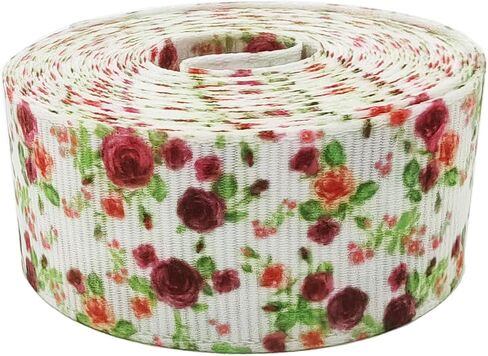 Floral Grosgrain Ribbon, 5 Rolls Flower Pattern Ribbon Spring Summer Fabric Decorative Craft Ribbon Roll for Gift Wrapping Decor Hair Bow Sewing Wreath Crafts.(1-1/2Inch,Total 10Yards) in Saudi Arabia