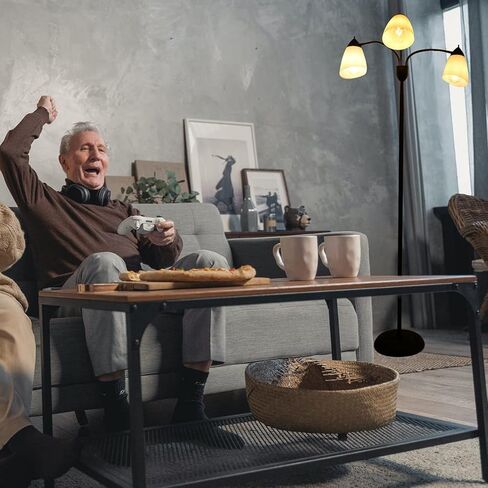 FIRVRE 3 Light Multi Head Floor Lamp Standing Lamp Tall Pole Modern Contemporary Reading Lamp with Adjustable Flexible Gooseneck Arms PVC White Shades for Study Living Room Bedroom in Kuwait